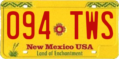 NM license plate 094TWS