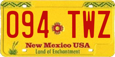 NM license plate 094TWZ