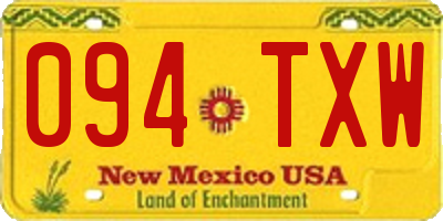 NM license plate 094TXW