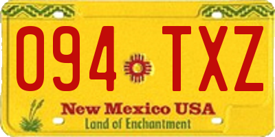 NM license plate 094TXZ