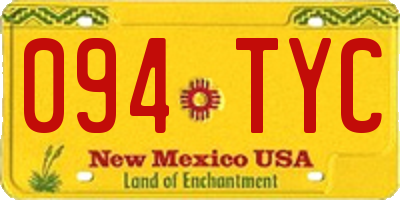 NM license plate 094TYC