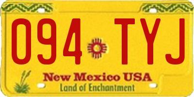 NM license plate 094TYJ
