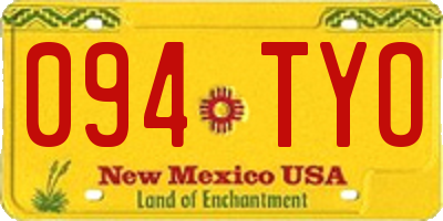 NM license plate 094TYO