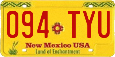 NM license plate 094TYU