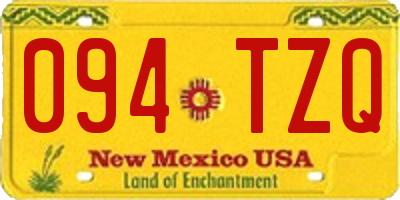 NM license plate 094TZQ