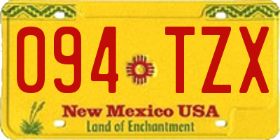 NM license plate 094TZX