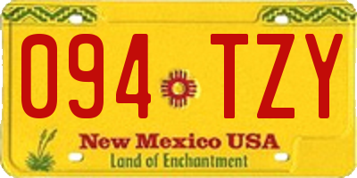 NM license plate 094TZY