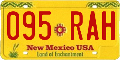 NM license plate 095RAH