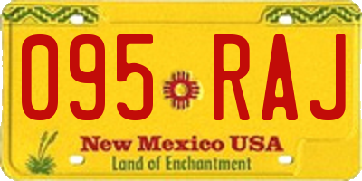 NM license plate 095RAJ