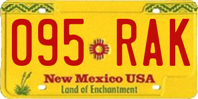 NM license plate 095RAK