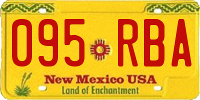 NM license plate 095RBA