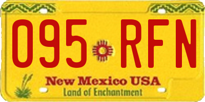 NM license plate 095RFN