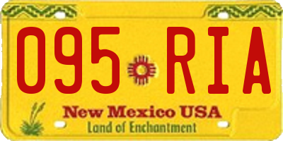 NM license plate 095RIA