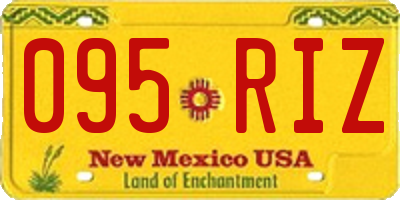 NM license plate 095RIZ
