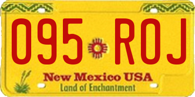 NM license plate 095ROJ
