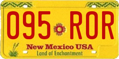 NM license plate 095ROR