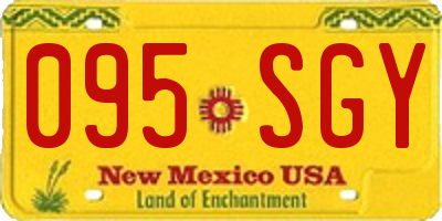 NM license plate 095SGY