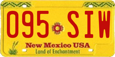 NM license plate 095SIW