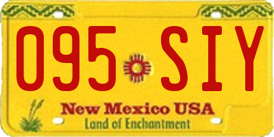 NM license plate 095SIY