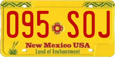 NM license plate 095SOJ