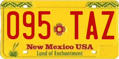 NM license plate 095TAZ