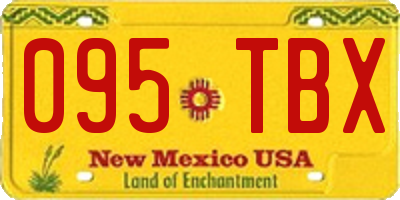 NM license plate 095TBX