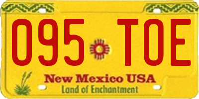 NM license plate 095TOE