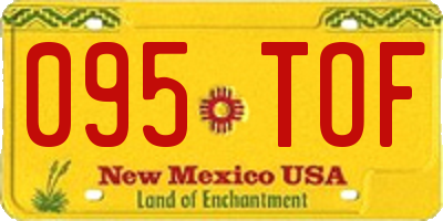 NM license plate 095TOF