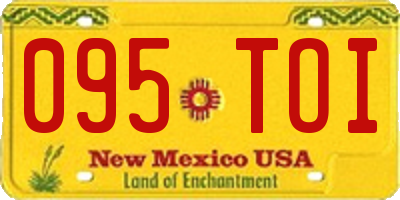 NM license plate 095TOI