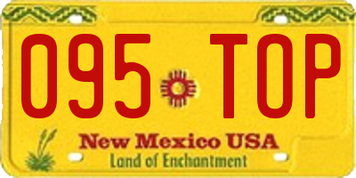 NM license plate 095TOP