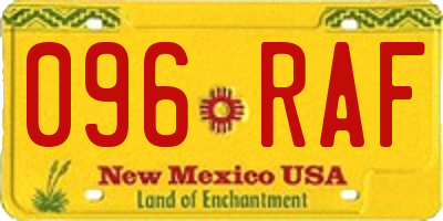 NM license plate 096RAF