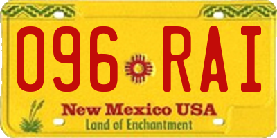 NM license plate 096RAI