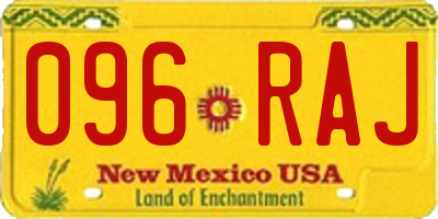 NM license plate 096RAJ