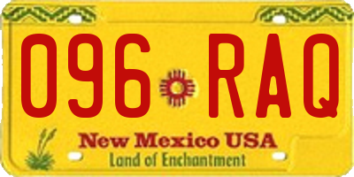NM license plate 096RAQ
