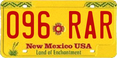 NM license plate 096RAR