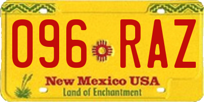 NM license plate 096RAZ
