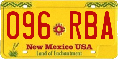 NM license plate 096RBA