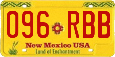 NM license plate 096RBB