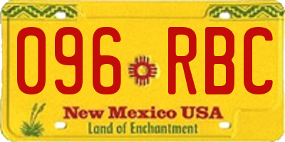 NM license plate 096RBC