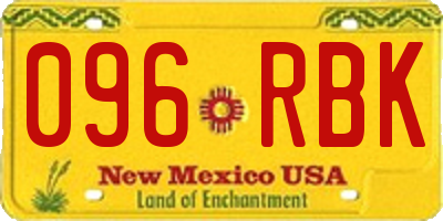 NM license plate 096RBK
