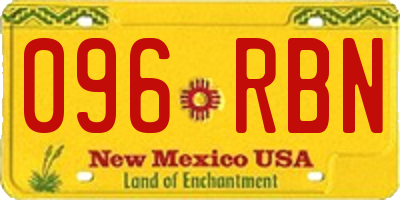 NM license plate 096RBN