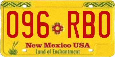 NM license plate 096RBO