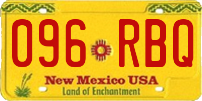 NM license plate 096RBQ