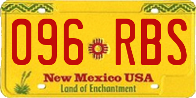 NM license plate 096RBS