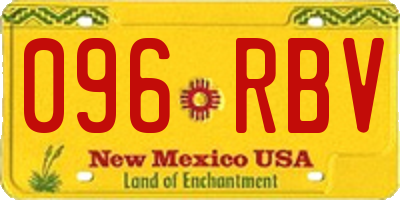 NM license plate 096RBV
