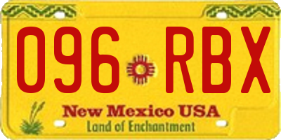 NM license plate 096RBX