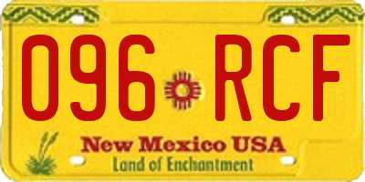 NM license plate 096RCF