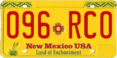 NM license plate 096RCO