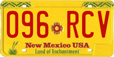 NM license plate 096RCV
