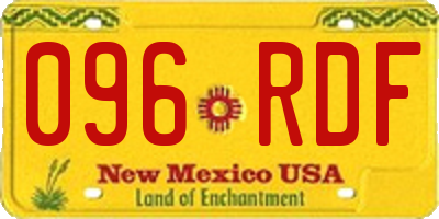 NM license plate 096RDF